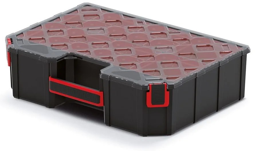 Kufríkový organizér 39 × 28,4 × 10,5 cm II, krabičky, čierna