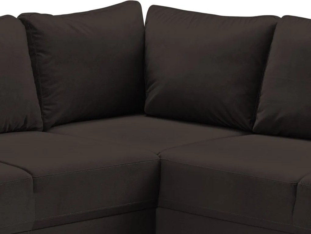 Sedacia súprava Chivas, tvar pravé U, temne hnedá látka