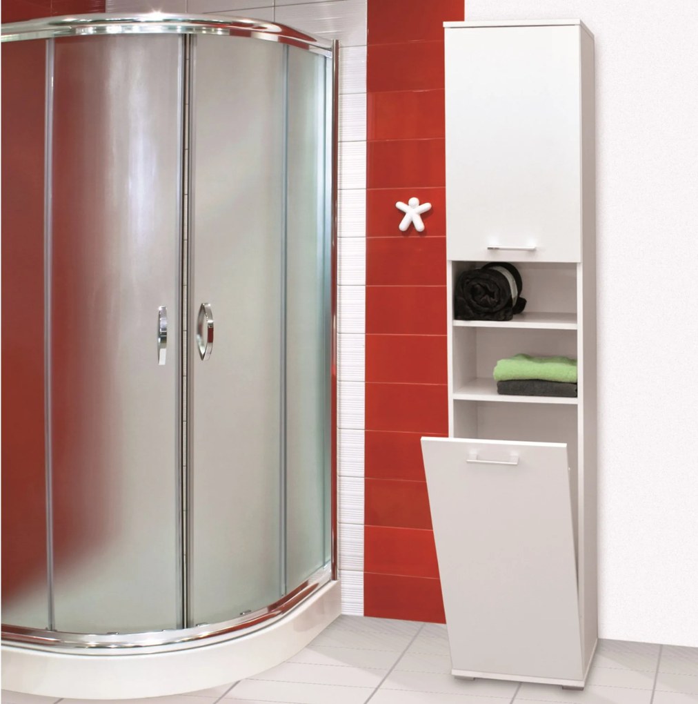 Sconto Skrinka s košom TORY biela