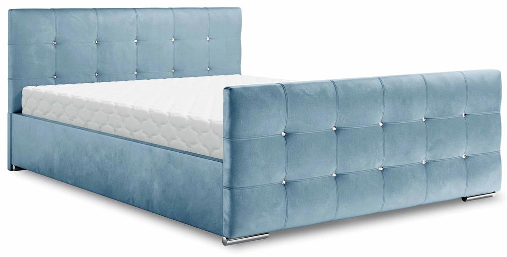 Manželská posteľ 160 cm Darrin (modrá) (s roštom a úložným priestorom). Vlastná spoľahlivá doprava až k Vám domov. 1046880