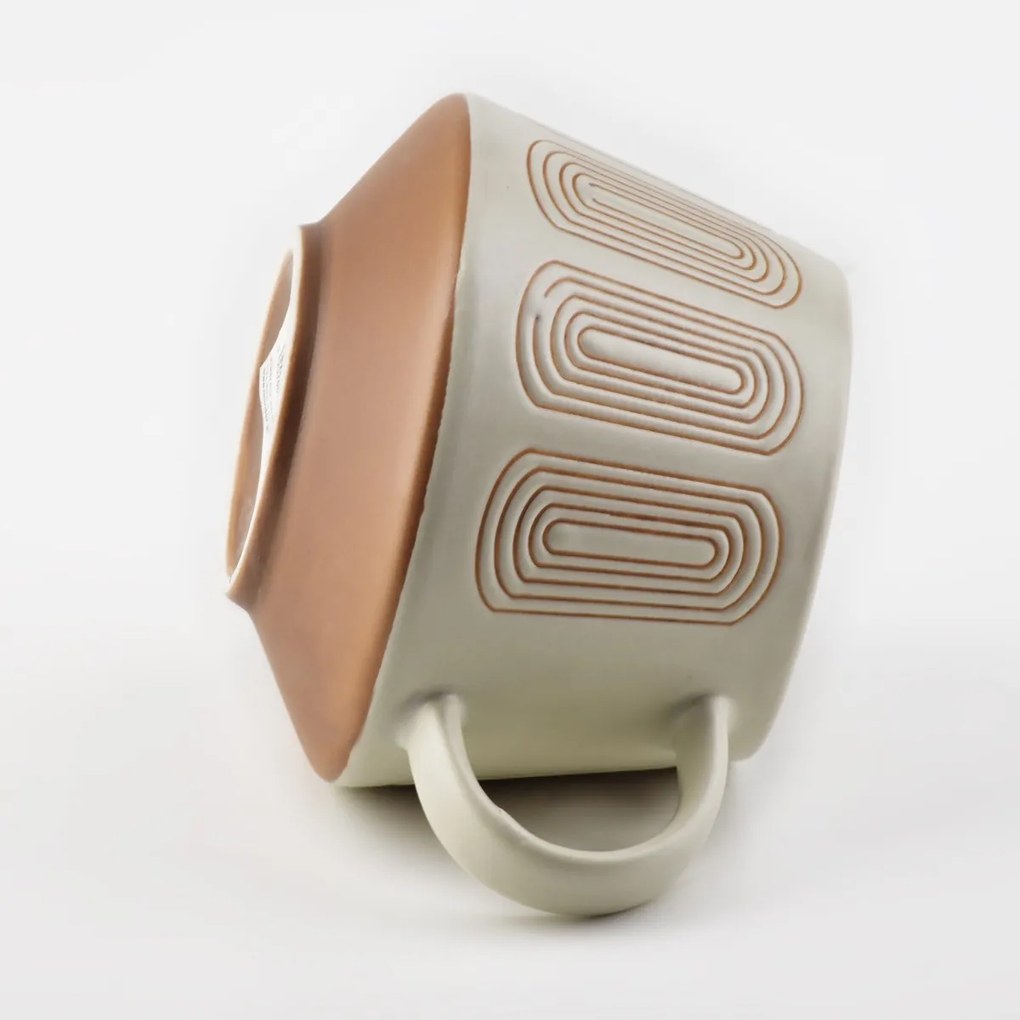Porcelánový hrnček LOTTA II 400 ml béžový/hnedý