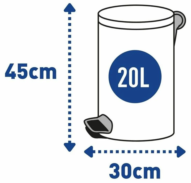 Alda Pedálový odpadkový koš Freedom Fresh 20 l,biela, 20 l