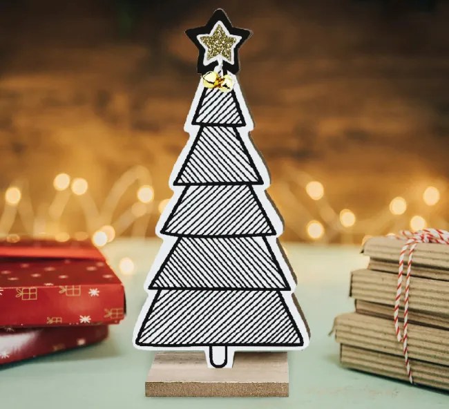 Vianočná dekorácia stromček KL-21X14 biely