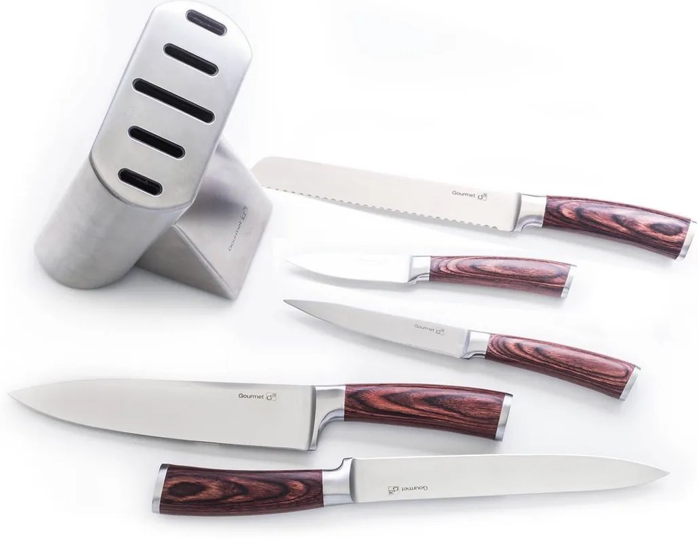 Sada nožov G21 Gourmet Steely 5 ks + nerez blok 60022164