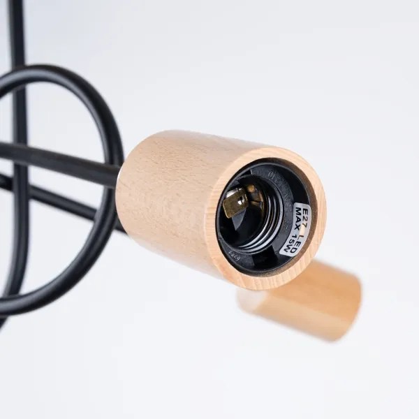 Sollux SL.1477 - Prisadený luster EMBER 3xE27/15W/230V čierna/béžová/buk