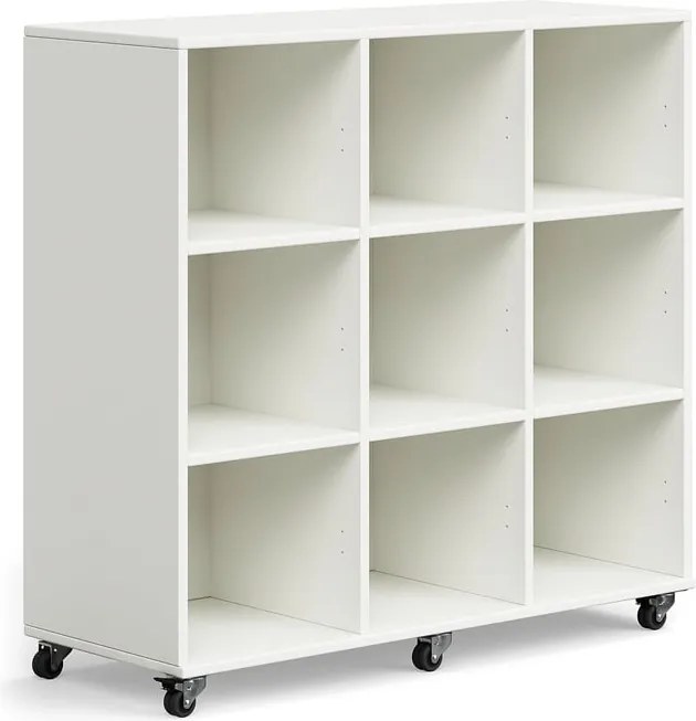 Študentská úložná skrinka CASPER, 9 priehradiek, biela