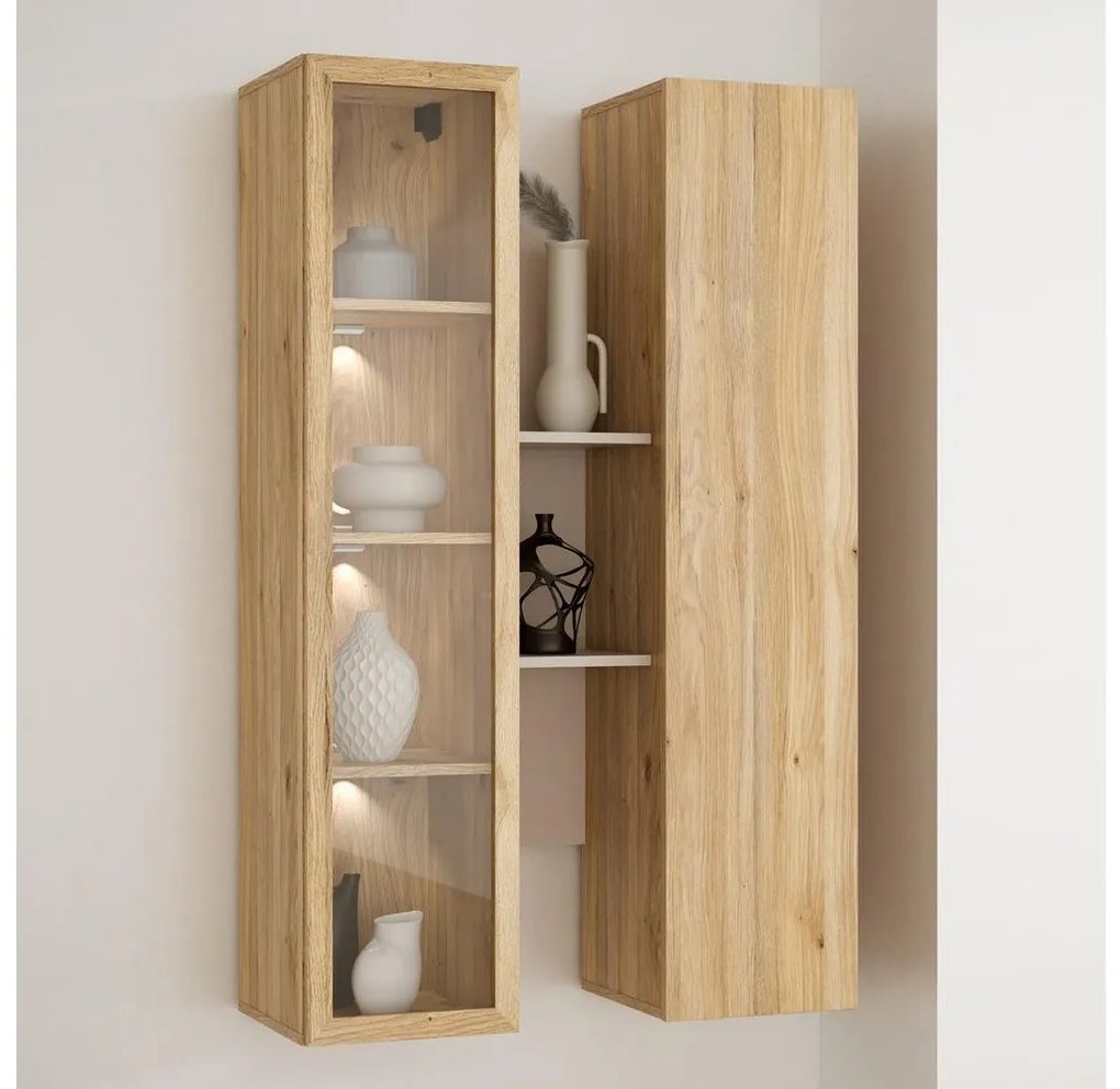 Nástenná polica INAR dub/béžová