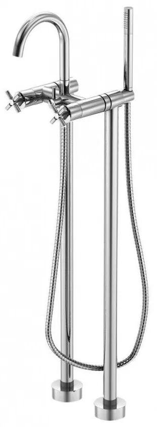STEINBERG 250 vaňová batéria voľne stojaca na podlahe, s dvoma krížovými rukoväťami, chróm, 2501162