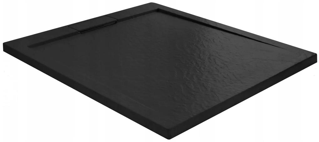 Rea Grand Black, obdĺžniková sprchová vanička 100x80x3,5 cm, REA-K4593