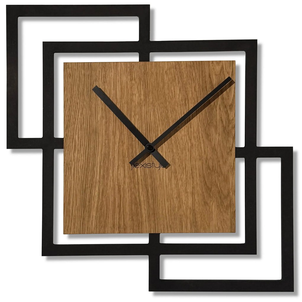 Dekorstudio Moderné drevené hodiny na stenu SQUARES