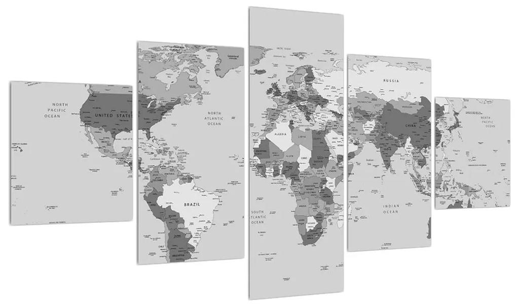 Čiernobiely obraz mapy sveta (K012202K12570)