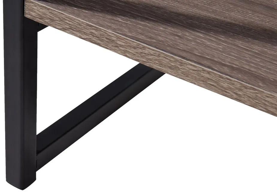 Konzolový stolík s 2 zásuvkami sivohnedé drevo/čierna AYDEN Beliani