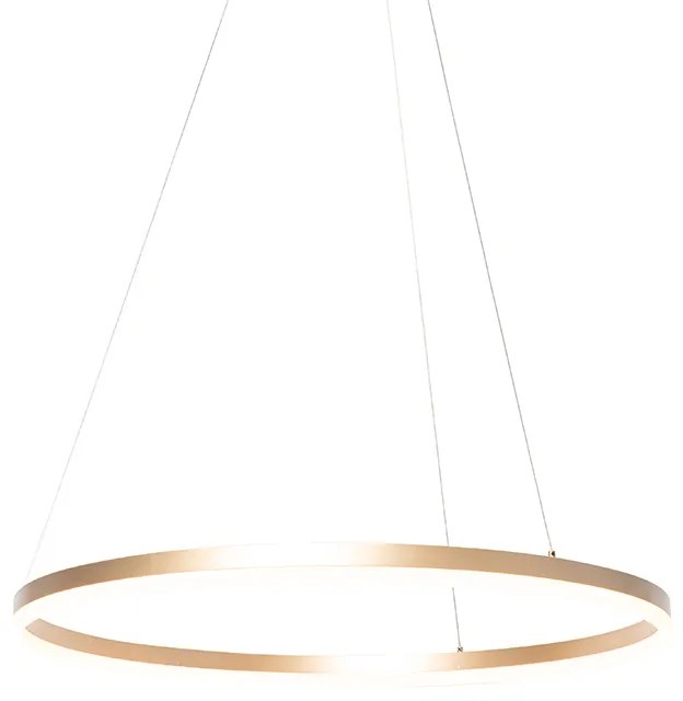 Dizajnové závesné svietidlo zlaté 80 cm vrátane LED 3-stupňový stmievač - Anello