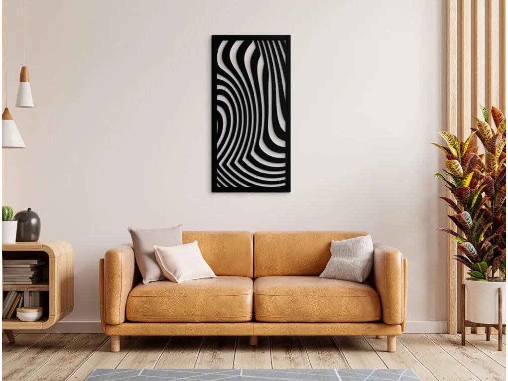 drevko Minimalistický obraz Vzor zebry Rozmer obrazu: 44,5 x 22 cm, Farba dekorácie: Čierna