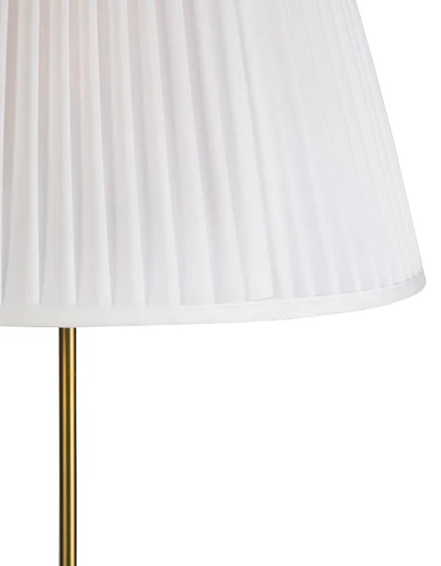 Stojacia lampa bronzová so skladaným tienidlom krémovým 45 cm nastaviteľná - Parte