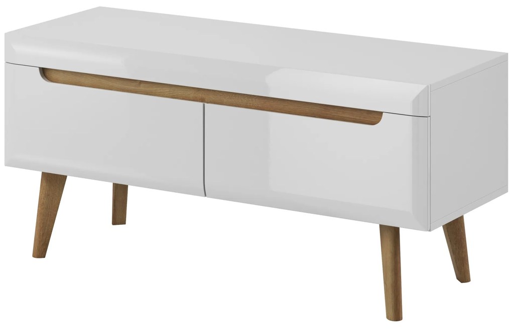 Televízny stolík Nordi 107 cm biely/dub Riviéra
