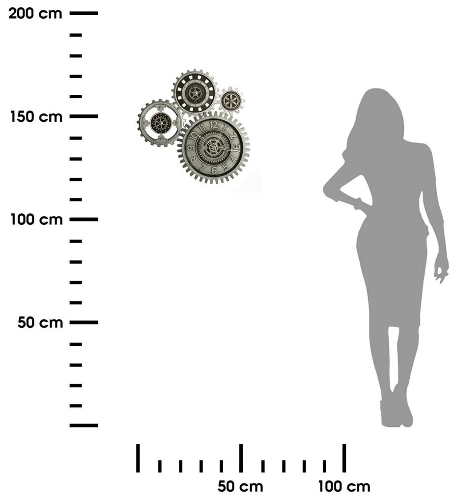 Nástenné hodiny Gears, sivá