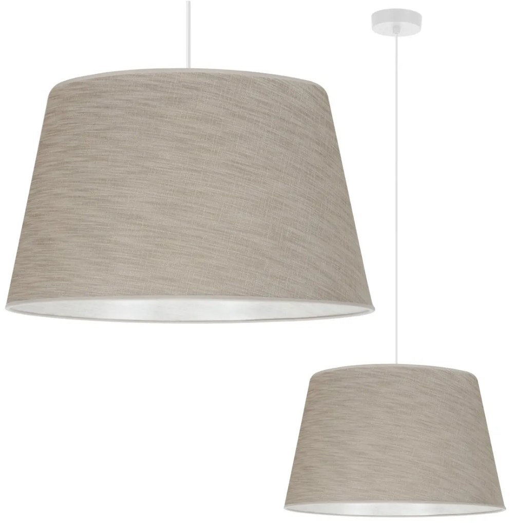 Závesné svietidlo Len, 1x béžové textilné tienidlo, (fi 44 cm), w