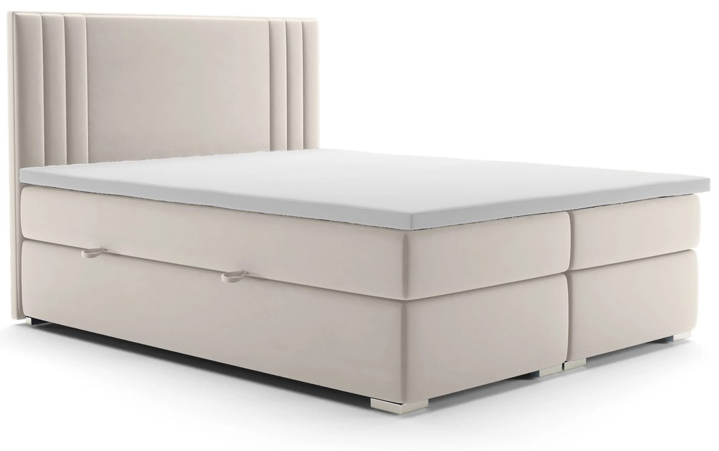 Manželská posteľ Boxspring 180 cm Morcano (krémová) (s úložným priestorom). Akcia -20%. Vlastná spoľahlivá doprava až k Vám domov. 1020331