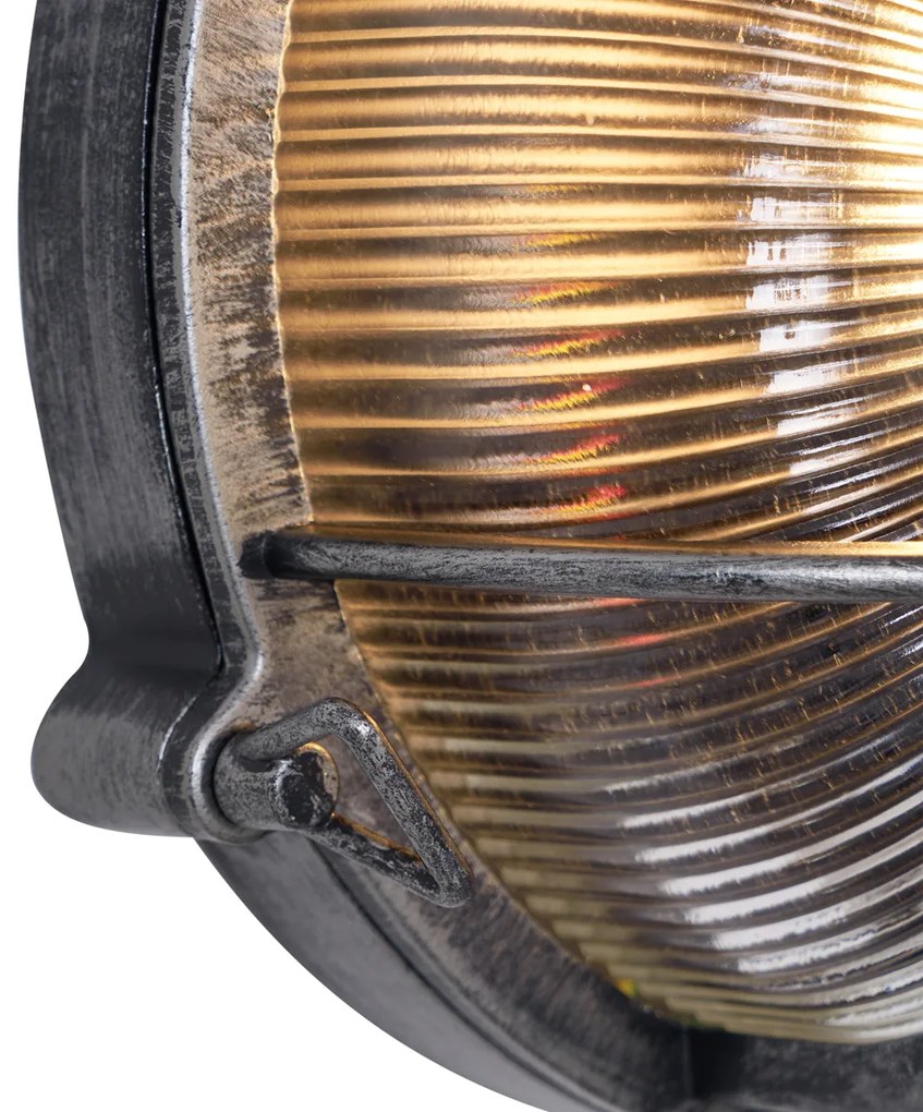 Vonkajšie nástenné svietidlo strieborné okrúhle IP44 - Noutica