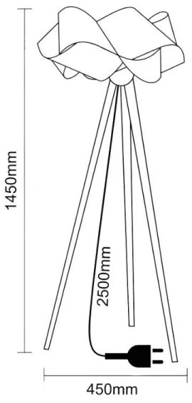 Drevená stojaca lampa 1xE27/60W/230V masív/dýha/jaseň