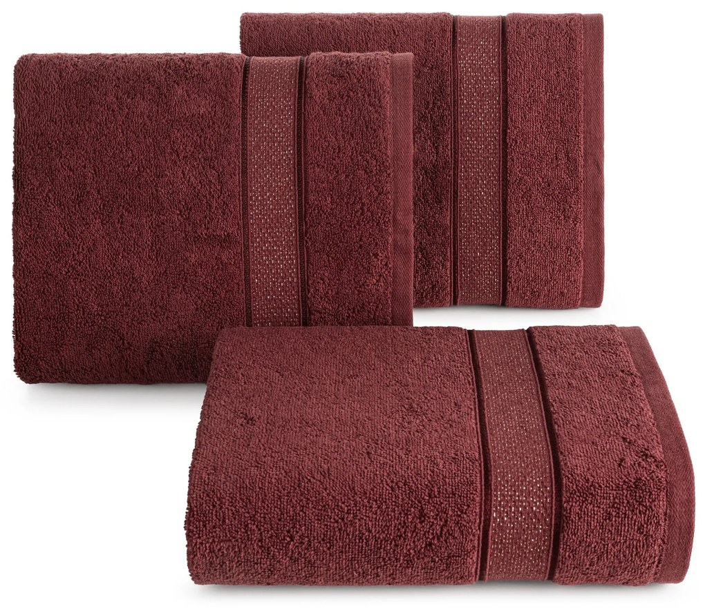 BAVLNENÝ UTERÁK LIANA 70X140 CM BORDOVÁ