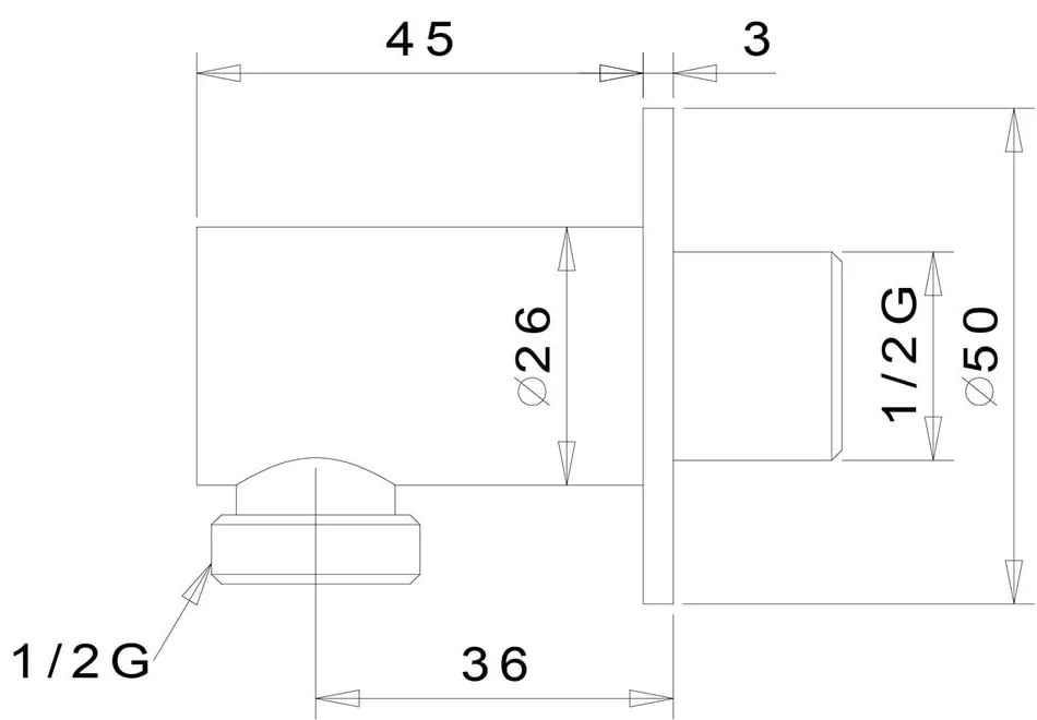 Mosadzný diel na pripojenie sprchy v lesklo striebornej farbe ø 5 cm – Sapho