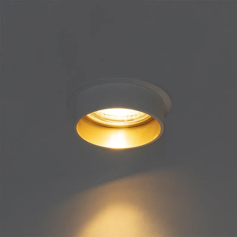 Sada 6 moderných zapustených bodových svetiel biela so zlatým interiérom - Insta