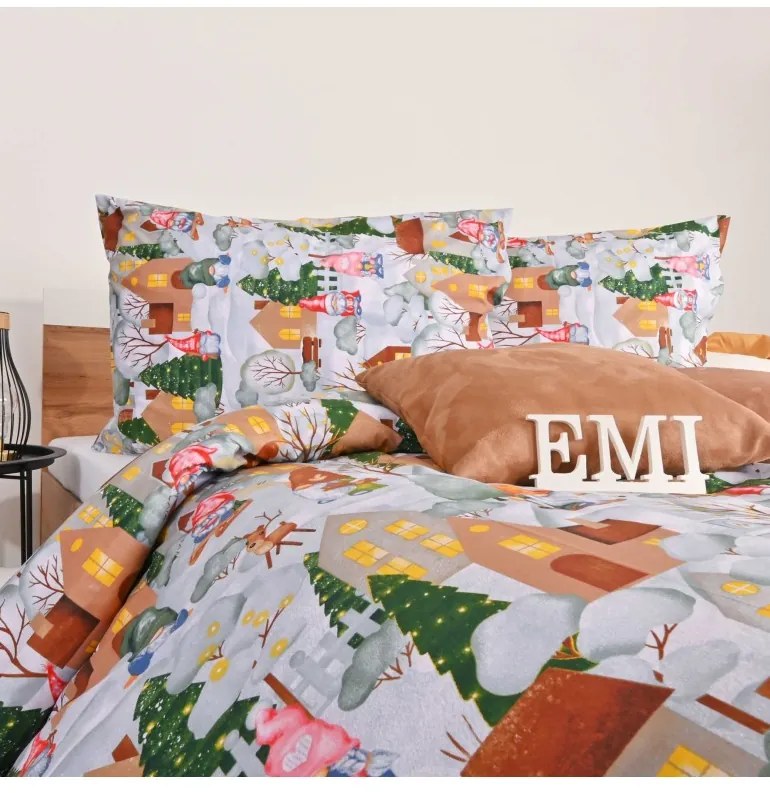 Vianočné bavlnené obliečky Carol EMI, Štandardný set jednolôžko obsahuje 1x 140x200 + 1x 70x90