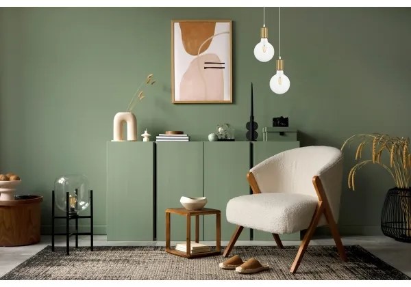 Luster na lanku MIROS 2xE27/60W/230V guľatý biela/zlatá