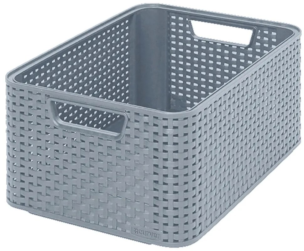 Sivý úložný košík Curver Style, 18 l
