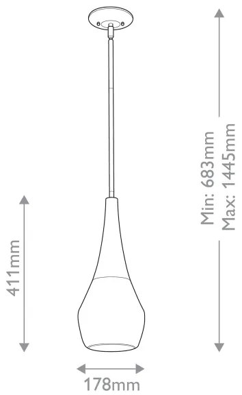 Kichler KL-DEELA-P-BK - Závesné svietidlo na tyči DEELA 1xE27/60W/230V priemer 17,8 cm čierna