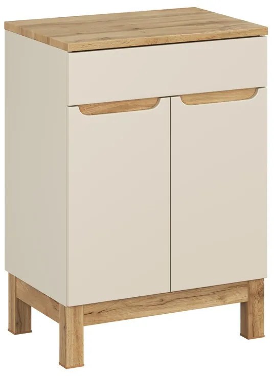 Skříňka pod umyvadlo Bali Casad s deskou 60 cm kašmírová/dub wotan
