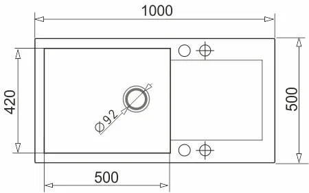 Pyramis 70089601 - Kuchynský drez MIDO 100x50 cm granit/čierny