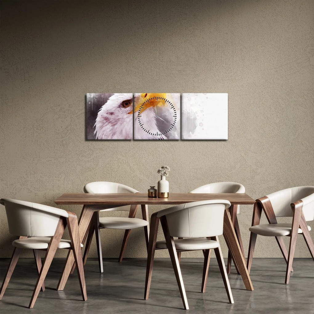 Obraz orla (s hodinami) (90x30 cm)