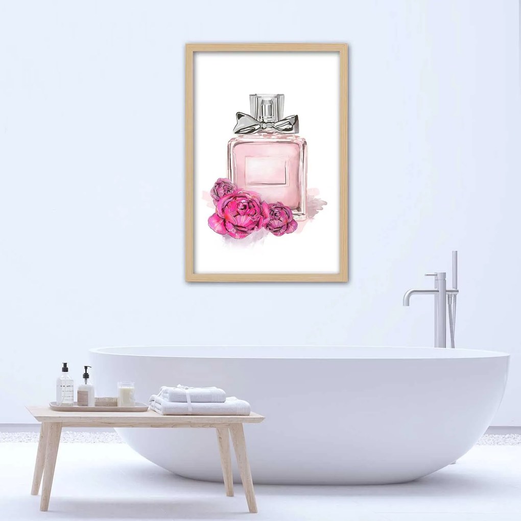 Gario Plagát Kvety a parfum vo flakóne Farba rámu: Bez rámu, Rozmery: 30 x 45 cm