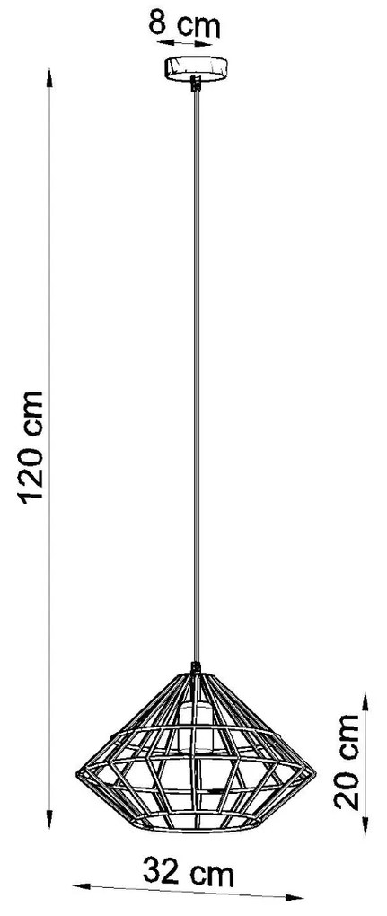 Závesné svietidlo Umberto, 1x čierne drôtené tienidlo