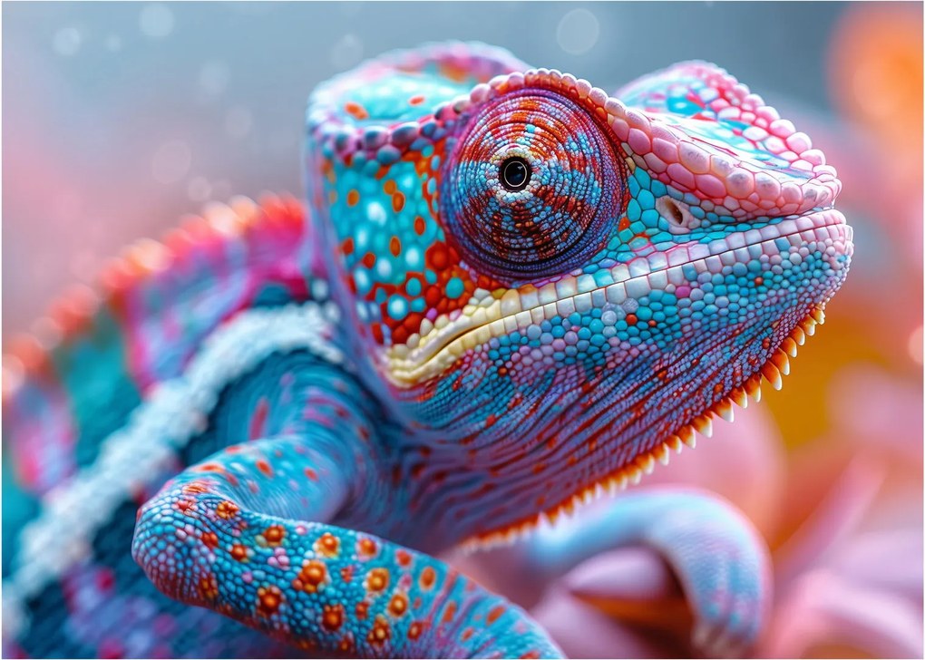 Obraz - Sfarbený chameleón (70x50 cm)