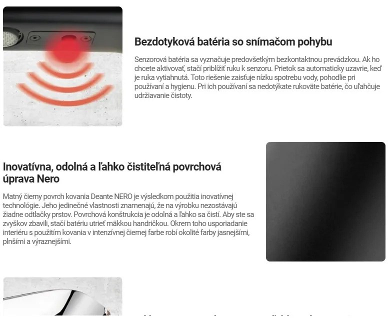 Deante Sense, bezdotyková umývadlová batéria s reguláciou teploty, napájanie 230/6V, čierna matná, DEA-BQR_N29V