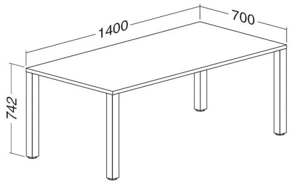 Stôl ProOffice B 70 x 140 cm