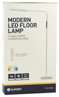 Biela stojaca LED lampa s manuálnym a diaľkovým ovládaním