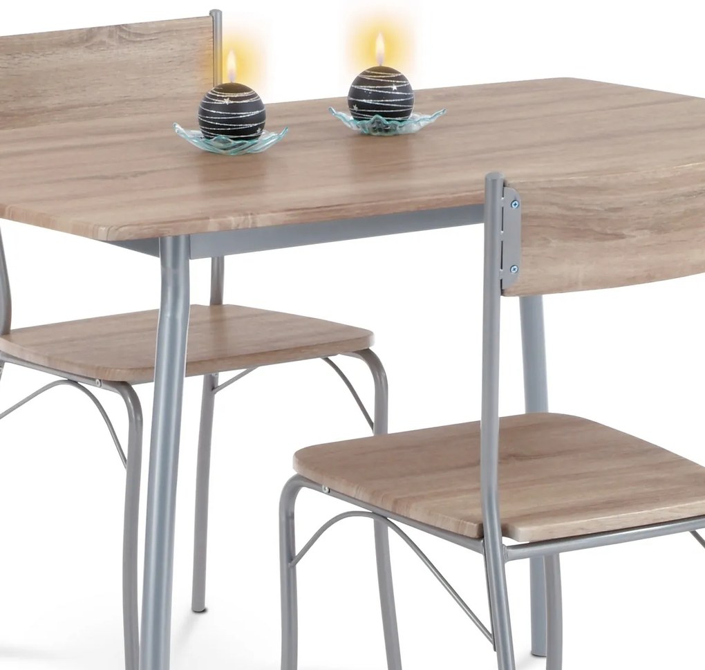 Jedálenský set HANS so 4 stoličkami, 110 x 70 x 77cm, dub Sonoma