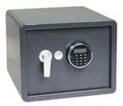 Nábytkový trezor s elektronickým zámkom s alarmom, podsvieteným LCD displejom a páčkou na otvorenie