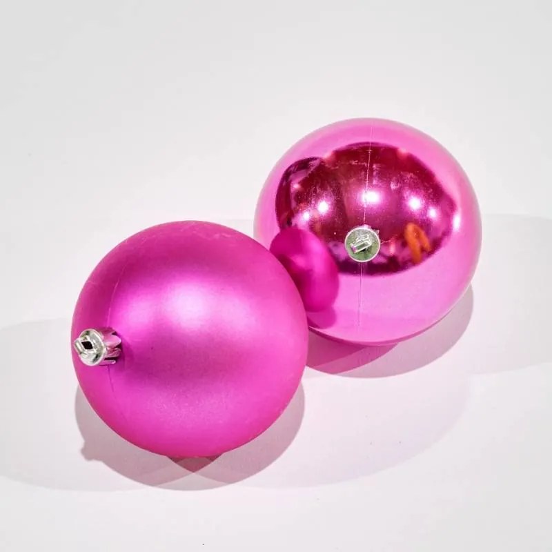 DECOLED Sada vianočných ozdôb ružové plastové gule 8 cm, 12× lesklé, 12× matné, balenie 24 ks