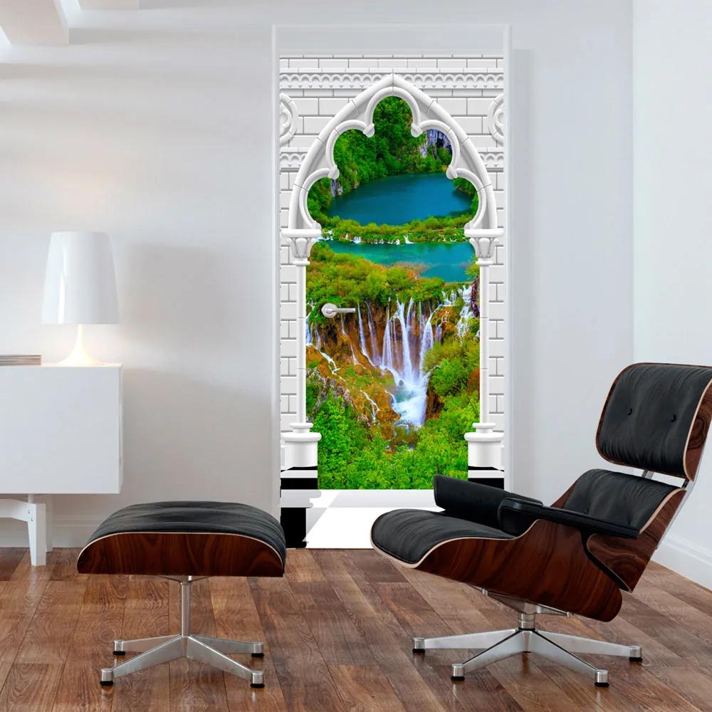 Fototapeta na dvere Bimago - Gothic arch and waterfall + lepidlo zadarmo 100x210 cm