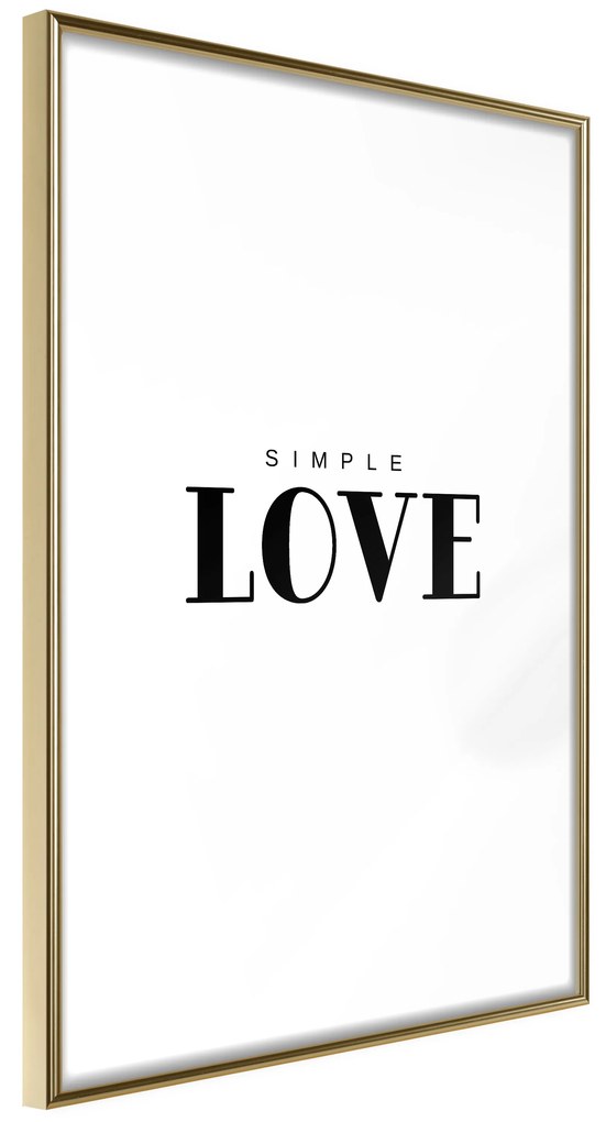 Artgeist Plagát - Simple Love [Poster] Veľkosť: 30x45, Verzia: Zlatý rám s passe-partout