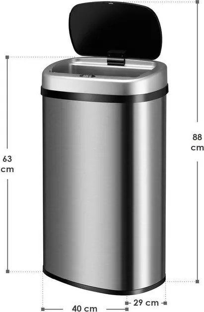 Automatický odpadkový kôš 60 l s pohybovým senzorom, nerez