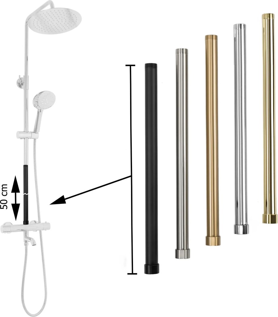 Rea Rea, predĺženie pre vaňovú/sprchovú súpravu 50cm, chrómová, REA-K0881