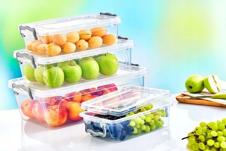Transparentný úložný box s vekom, UHO, obdĺžnikový nízky box 5l, 30x20x13cm