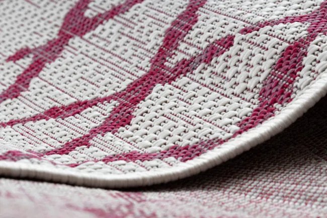 Koberec šnúrkový SIZAL SION Kratka 22129 ploské tkanie biely / fuksia